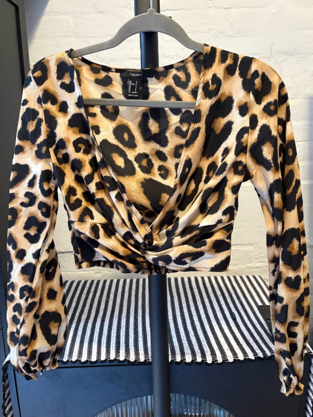 Forever 21 Leopard Print Cropped Top, Small
